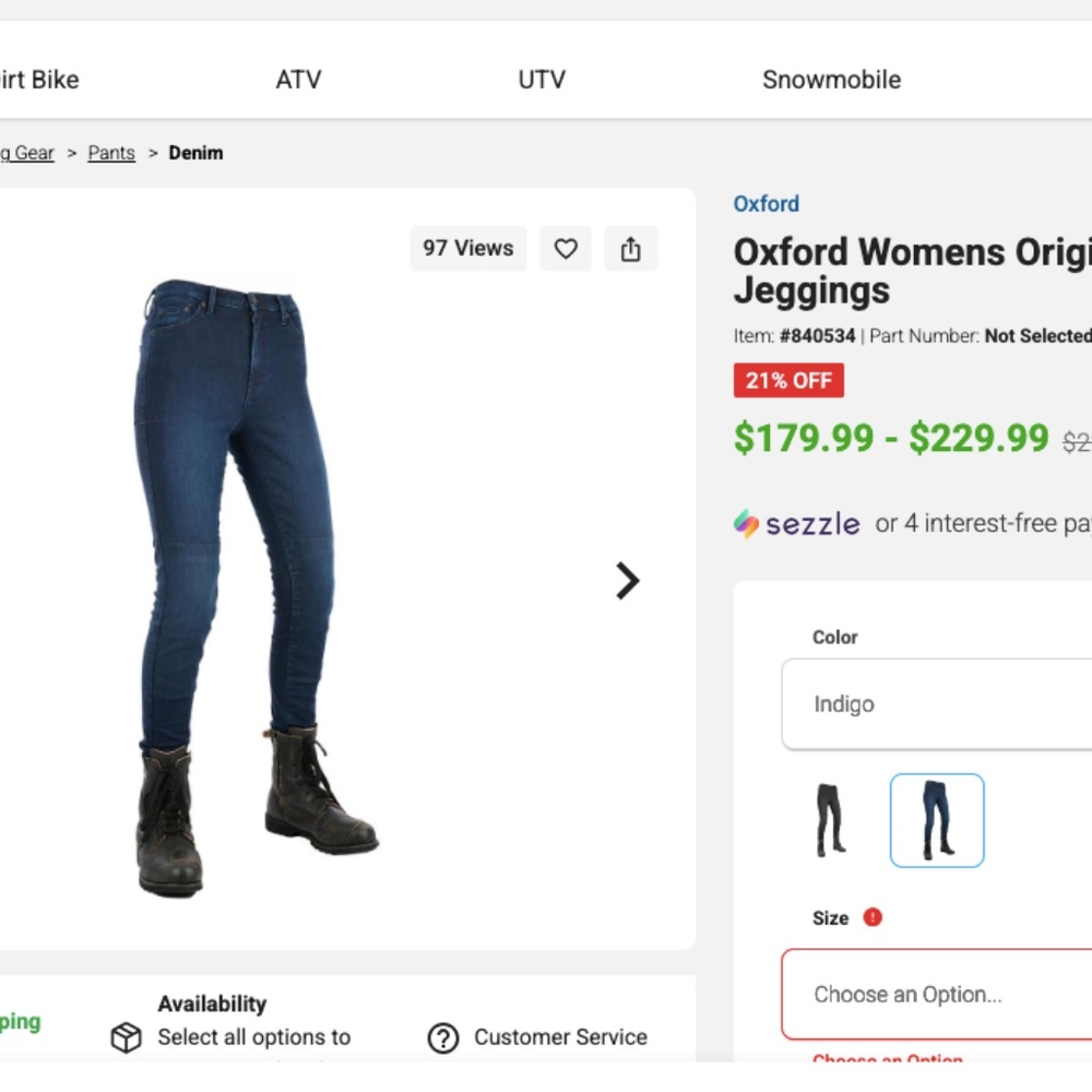 Oxford motorcycle jeggings - Women